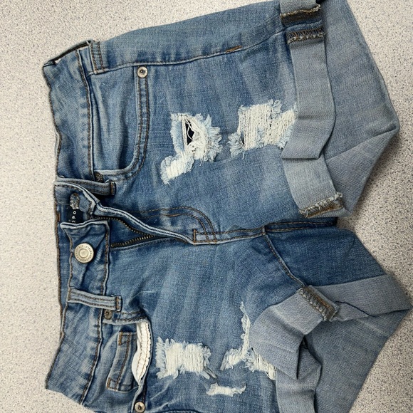 Girls Aeropostale Blue Distressed Jean Shorts-2 pairs - Picture 1 of 7